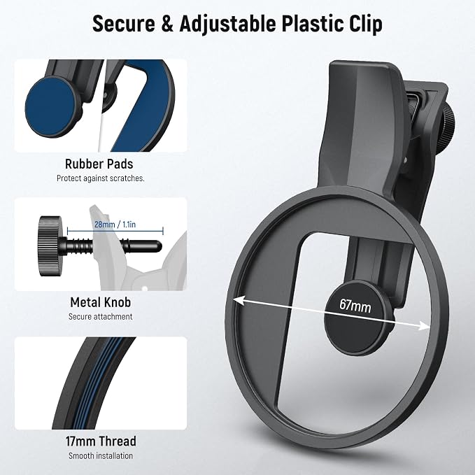 NEEWER 67mm Clip On Black Diffusion 1/4 Filter Compatible - Image 5