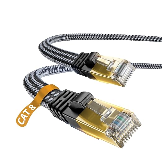DanYee Cat 8 Ethernet Cable, Nylon Braided 50ft CAT8 High Speed Professional by DanYee
