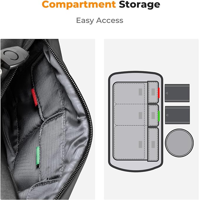 K&F CONCEPT Camera Sling Bag Crossbody Bag Waterproof Camera Shoulder Backpack - Image 5