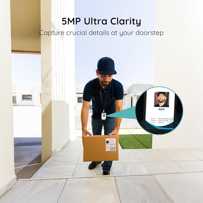 BOIFUN 5MP Video Doorbell Camera Wireless – Sharper Than 2K, No Subscription - Image 3