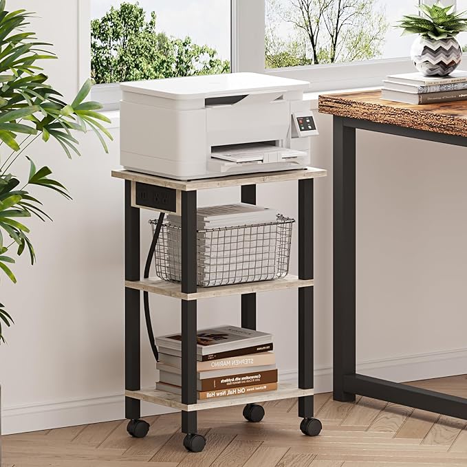 TUTOTAK 3 Tier Printer Stand, Rolling Printer Cart - Image 2