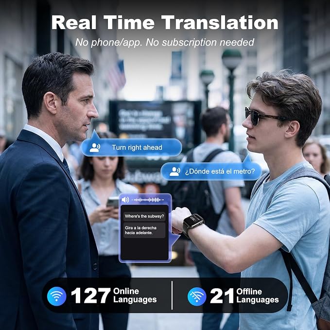 Smart Watch, Real Time Smart Translation Watch, Two-way Instant Voice - Image 3