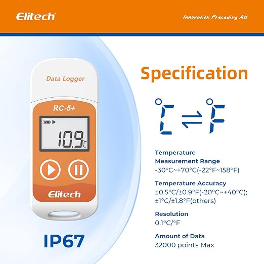 Elitech RC-5+ Digital PDF USB Temperature Data Logger Reusable Recorder - Image 3