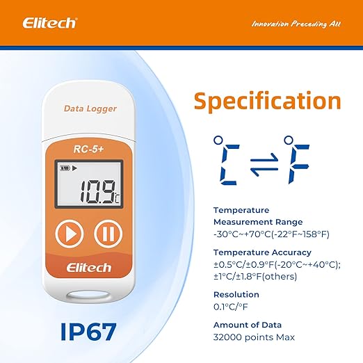 Elitech RC-5+Digital PDF USB Temperature Data Logger Reusable Recorder - Image 3