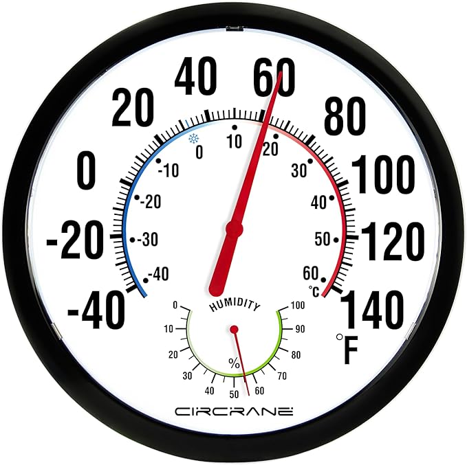 Circrane 13.25 Inch Round Thermometer by Circrane