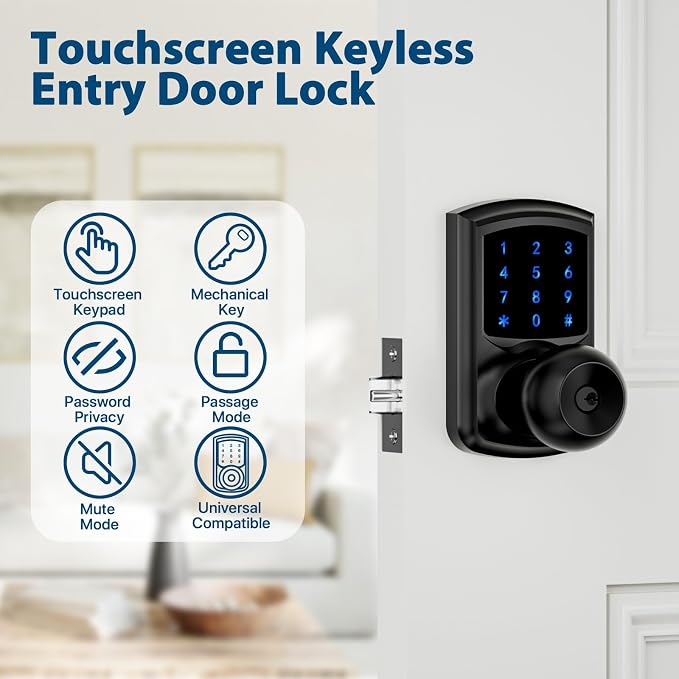 Hidalife Keyless Entry Door Lock, Keypad Door Knob - Image 2