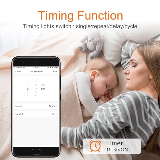 Milfra Smart Switch, Smart Light Touch Switch 2 Gang, Double Smart WiFi Light - Image 6