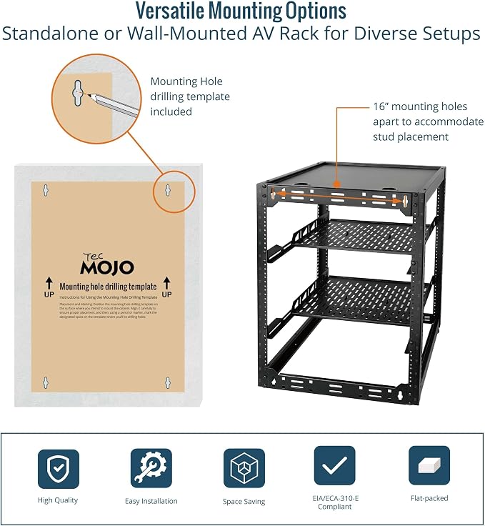 Tecmojo 16U Open Frame Network Rack - Image 5