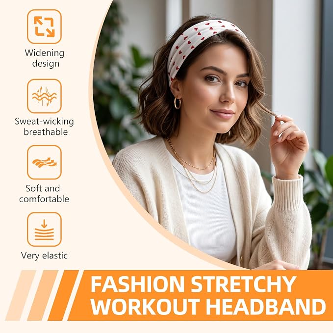 8PCS Summer-Exclusive Non Slip Sports Elastic Soft Running Fashion Headbands - Image 2