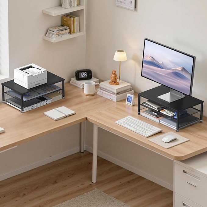 ECOLOVI 2-Tier Computer Monitor Stand Riser, Desk Organizer - Image 5