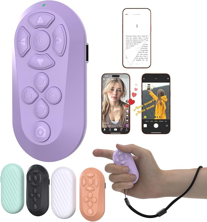 Wireless Remote Controller for iOS/Android Bluetooth Remote Control for TikTok by ZOZVO
