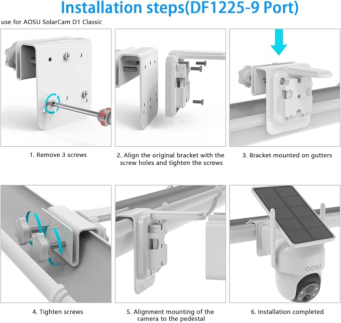 Gutter Mount for AOSU Solar Security Cameras Outdoor Wireless and ANSQUE - Image 3