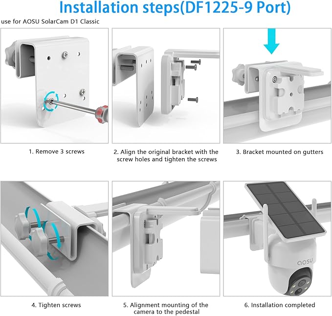 Gutter Mount for AOSU Solar Security Cameras Outdoor Wireless and ANSQUE - Image 3
