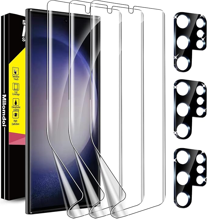 Milomdoi for Samsung Galaxy S23 Ultra Screen Protector Accessories 3 Pack TPU by Milomdoi