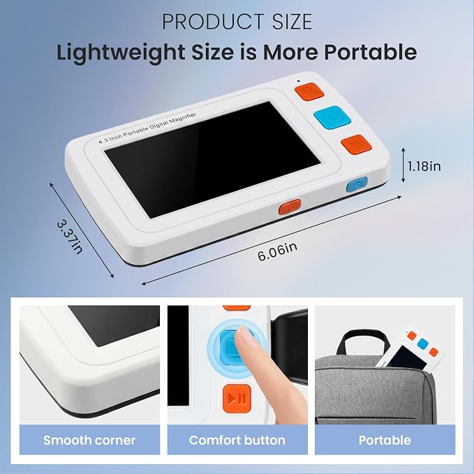 4.3" Digital Video Magnifier, 4X-32X Zoom Aid - Image 3