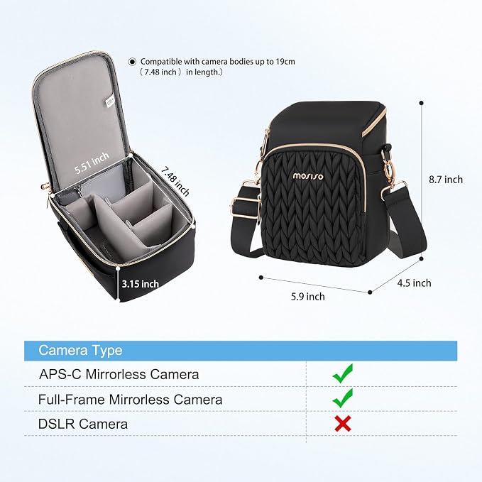 MOSISO Camera Bag, Small Dual Access Crossbody Shoulder Bag - Image 4