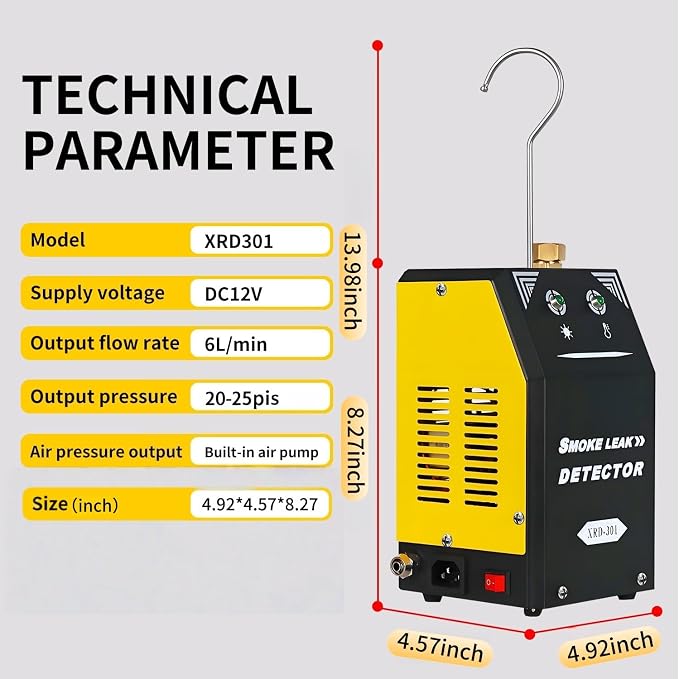 Automotive Smoke Machine with Built-in Air Pump & Compressor Motor – 12V DC - Image 3