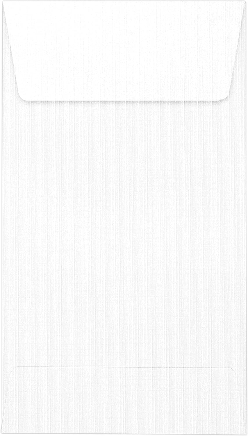 LUXPaper #5 1/2 Coin Envelopes | Peel & Press | 3 1/8" x 5 1/2" | White Linen | 80lb. Text | 1,000 Qty