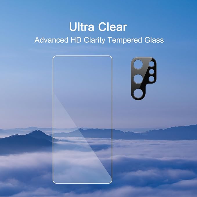 Ailun Glass Screen Protector for Galaxy S25 Ultra 3Pack + 3Pack Camera Lens - Image 4