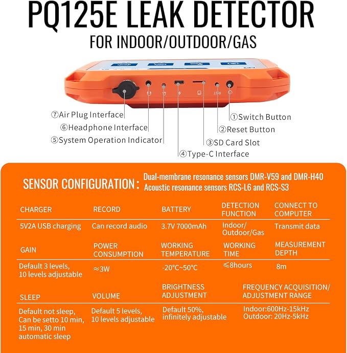Underground Water Leak Detectors PQ125E All Scenario and Gas Wall Pipe Water - Image 5