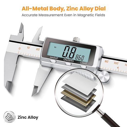 HARDELL Digital Caliper 8 Inch, Rechargeable All Metal Electronic Micrometer - Image 5
