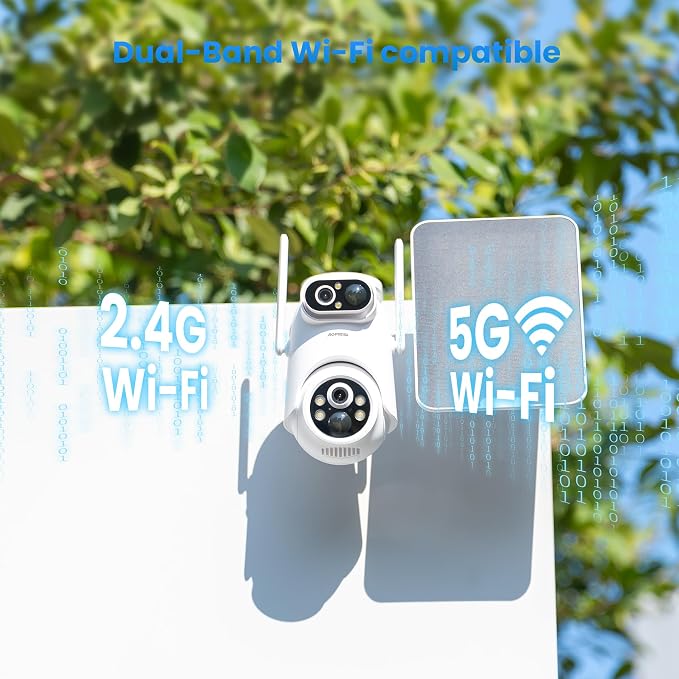 Eseecloud Dual Lens Solar Security Camera Wireless Outdoor, 5GHz Wi-Fi - Image 6
