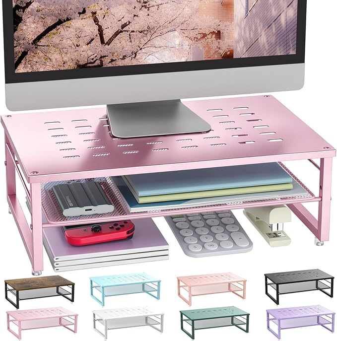 Gianotter 2-Tier Metal Monitor Stand Riser, Workspace Organizer by gianotter