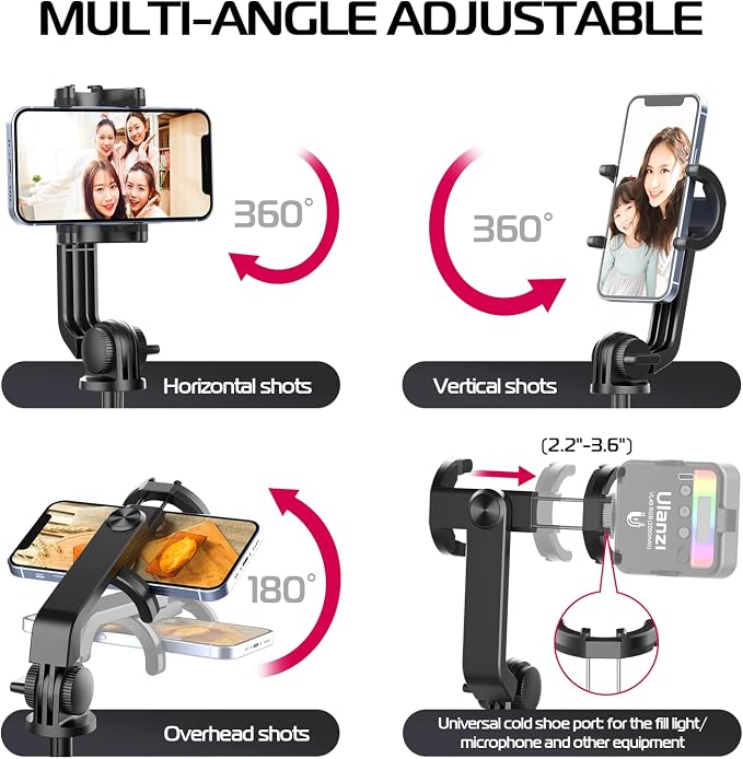 ULANZI SK-03 Selfie Stick Tripod, 3 in 1 Extendable Phone Holder - Image 8