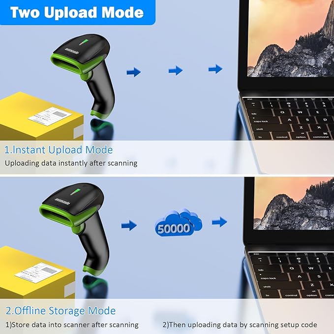 Symcode Wireless Bluetooth Barcode Scanner, 2D 1D QR Code Automatic Fast - Image 3