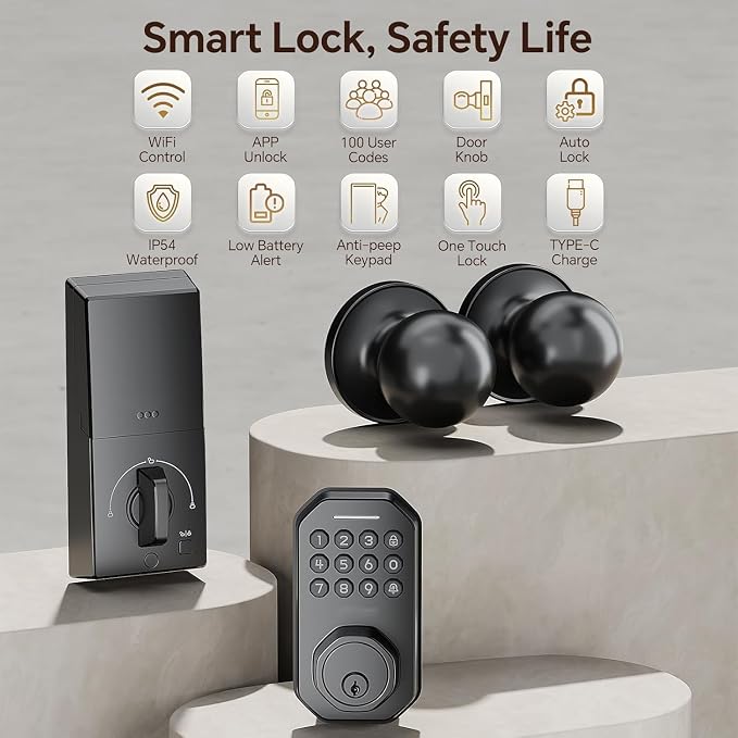 Ulecoce Keyless Entry Door Lock - Image 2
