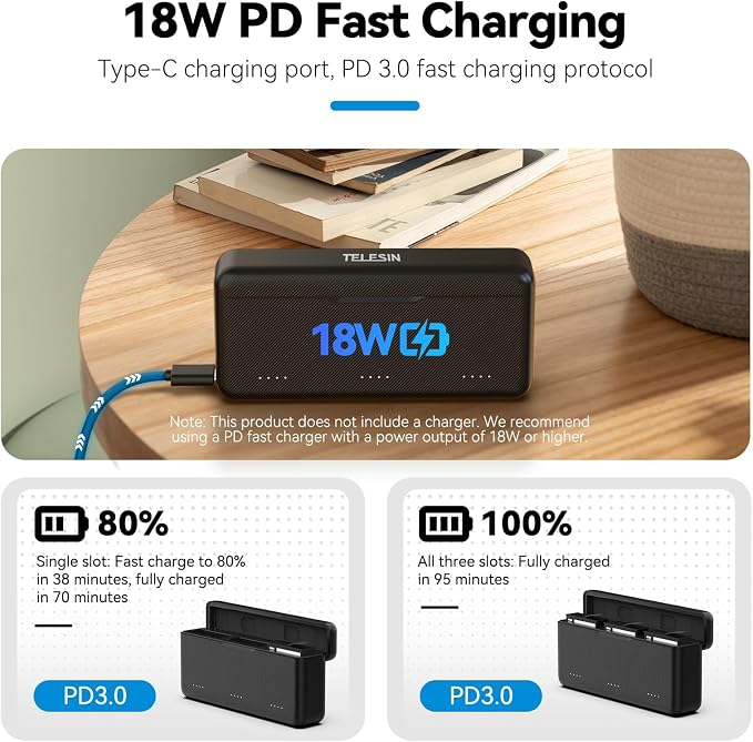 TELESIN Osmo Action 6 5 Pro Battery Charger - Image 4