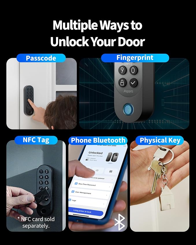 Aqara Smart Retrofit Lock U200 Upgraded Version, Fingerprint Keyless Entry Door - Image 4