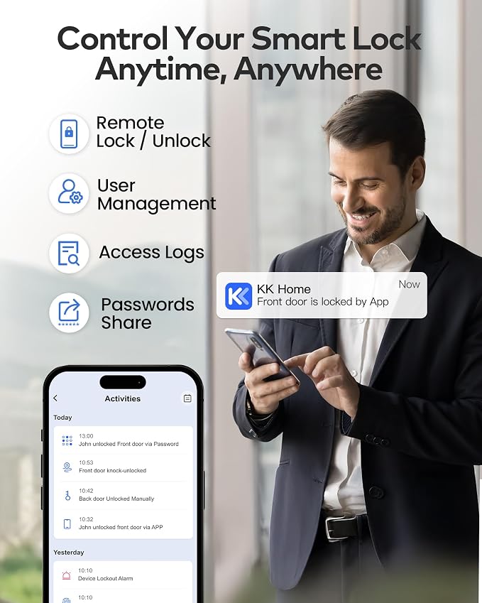 TEEHO TE012W WiFi Smart Lock, Fingerprint Door Lock - Image 3