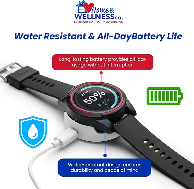 Home & WELLNESS co. SENIOR SAFETY SYSTEM Stride Medical Alert Watch- Assistance - Image 5