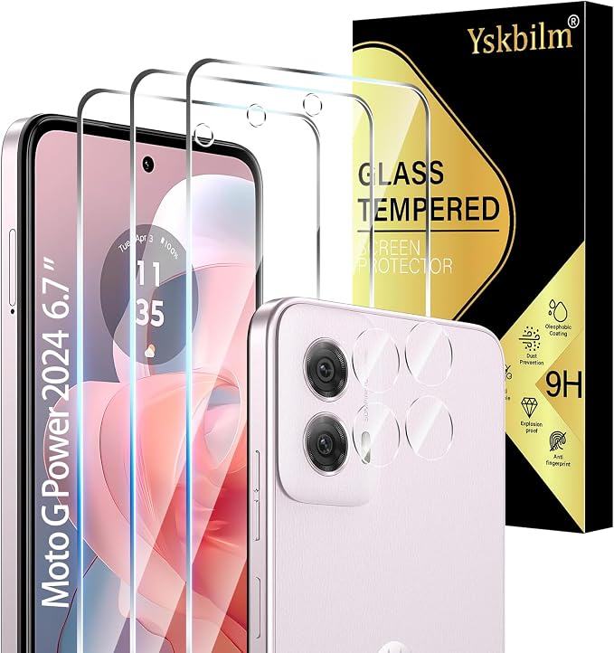 Designed for Motorola Moto G Power 5G 2024 Tempered Glass Screen Protector + by Unknown
