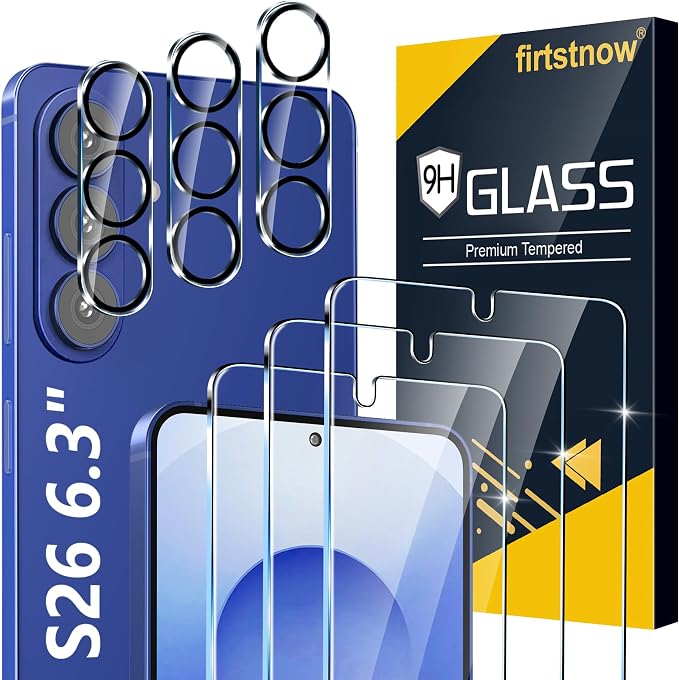 3 Pack for Samsung Galaxy S26 Screen Protector Tempered Glass + 3 Pack Camera by Unknown
