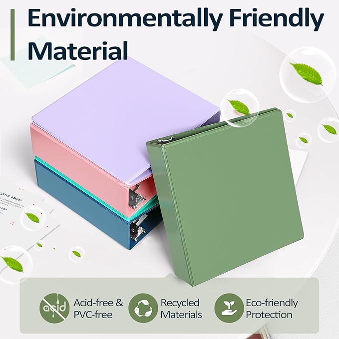 Sooez BinderX Extra Durable 3 Inch 3 Ring Binder, D-Ring Large Binder, Holds - Image 2