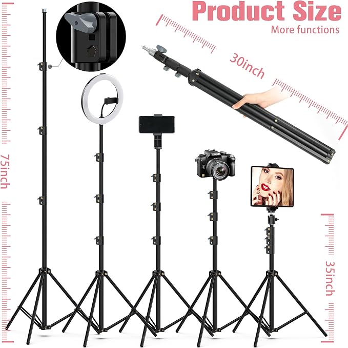 22"Ring Light with Stand, Ring Light Tripod - Image 6