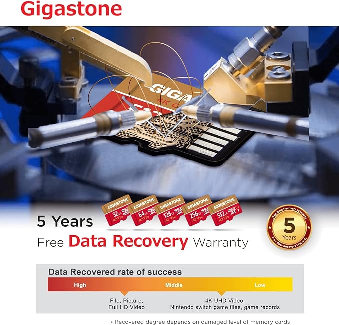 【5-Years Data Recovery】 GIGASTONE 64GB Micro SD Card 10-Pack, 4K Camera Pro - Image 8