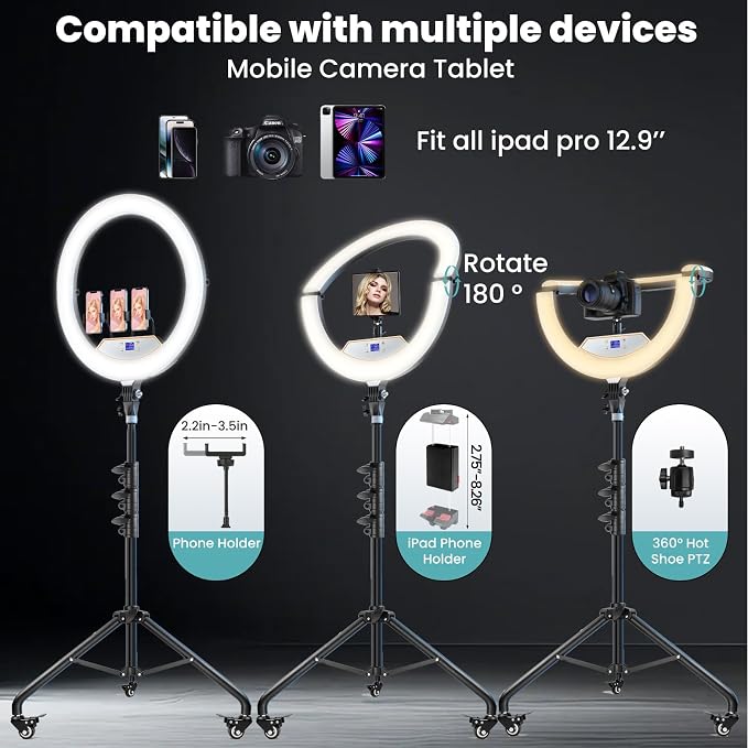 18" Foldable Ring Light with Stand - Image 8