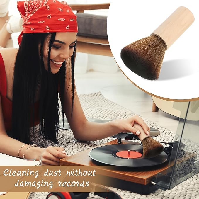 Ziliny 3 Pcs Vinyl Record Cleaning Brush Wooden Anti Static Dust Record Vinyl - Image 6
