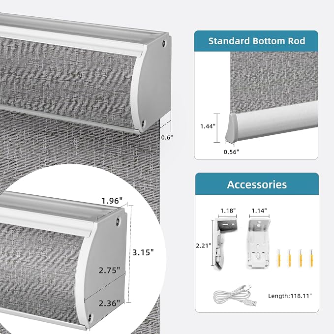 SmartWings 70% Light Filtering Motorized Roller Shades Work - Image 5