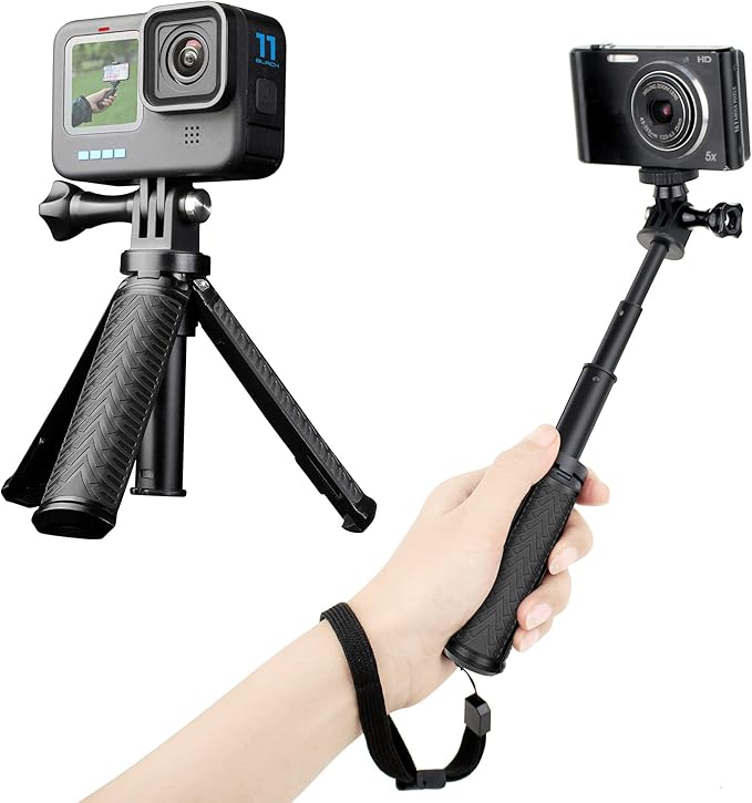 Mini Selfie Stick Tripod for GoPro Hero 13 12 11 10 9 8 Max, Portable Action by YALLSAME