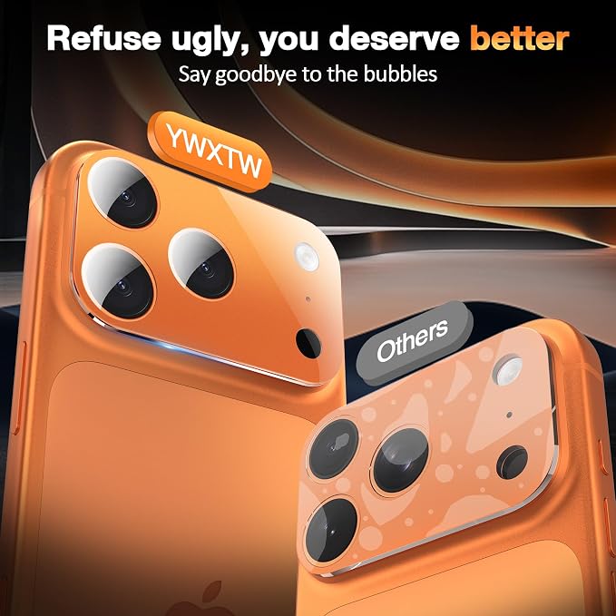 YWXTW [0 Bubbles for iPhone 17 Pro Camera Lens Protector, Full Coverage - Image 2
