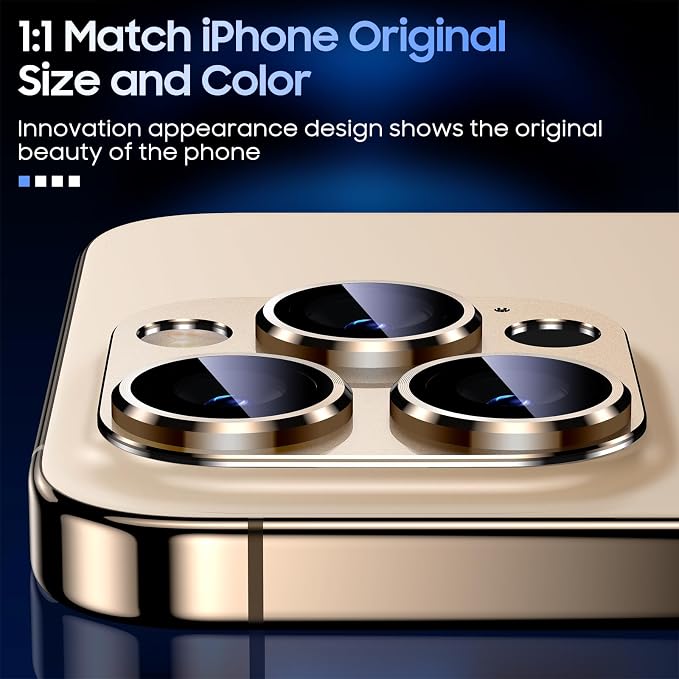 Uyiton Compatible with iPhone 15 Pro/iPhone 15 Pro Max Camera Lens Protector - Image 5