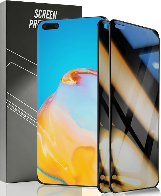 2 Pack Privacy Tempered Glass for Huawei P40 Pro 5G Screen Protector, 9H by Unknown