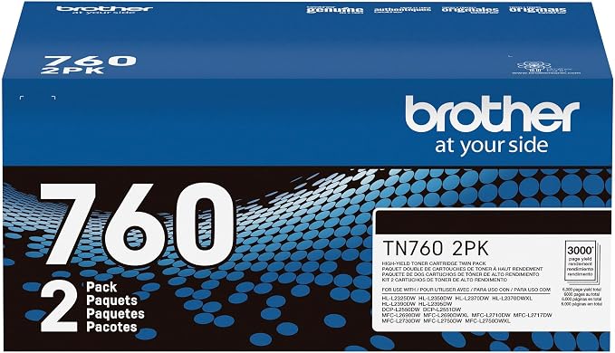 Brother Genuine High-Yield Black Toner Cartridge Twin Pack TN760 2Pk, 2 Pack - Image 7