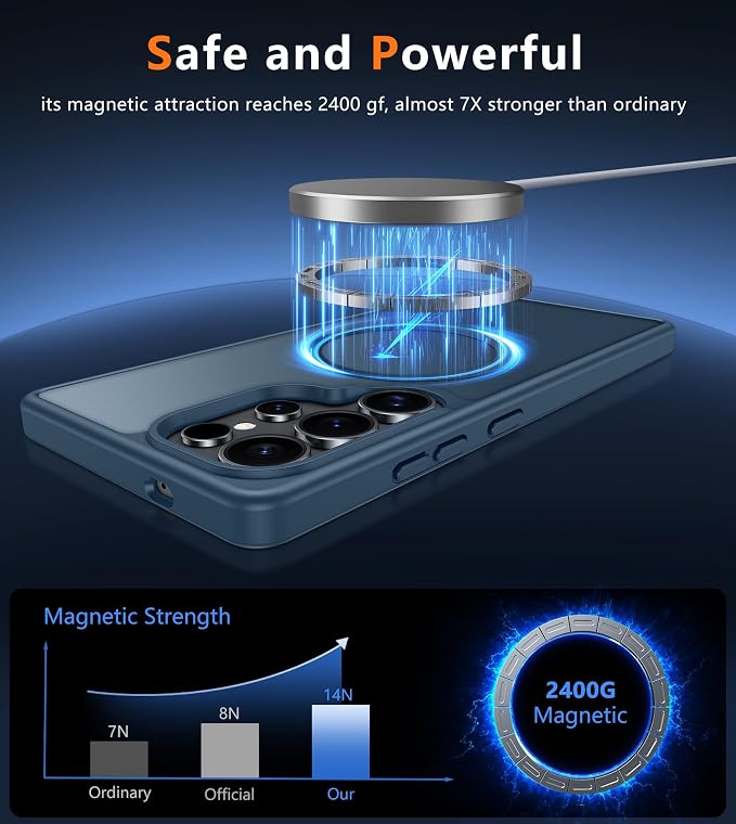 FNTCASE for Samsung Galaxy S25-Ultra Case: Matte Translucent Slim Cell Phone - Image 4