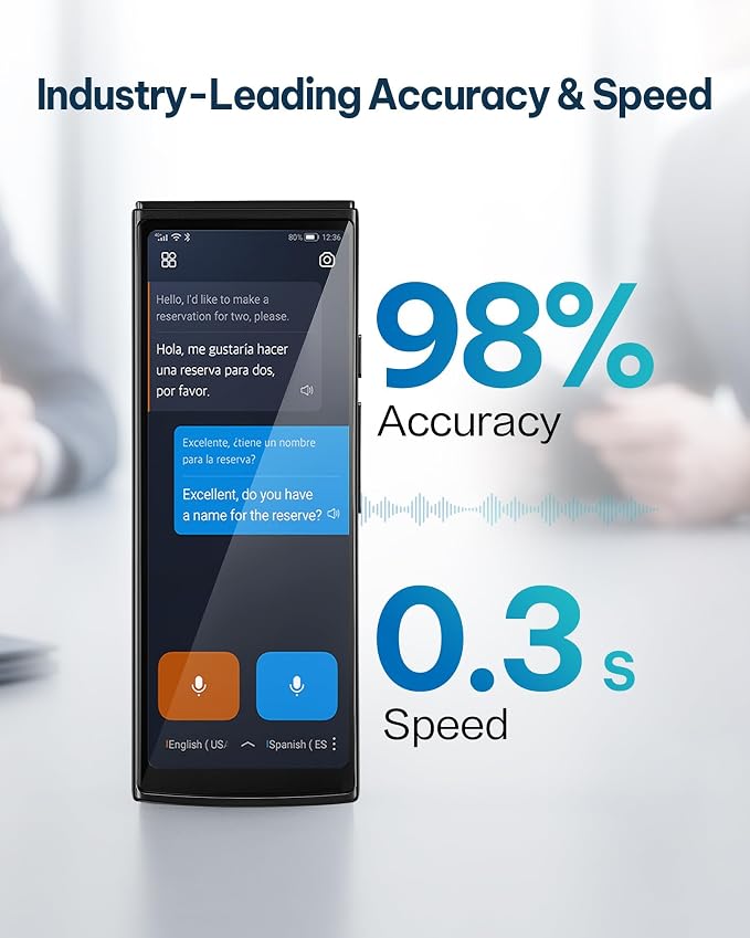 iFLYTEK AI Language Translator Device — 60 Languages, Real-Time Split-Screen & - Image 3