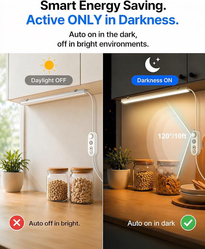 ASOKO Motion Sensor Dimmable Led Under Cabinet Lighting Plug in - Image 3